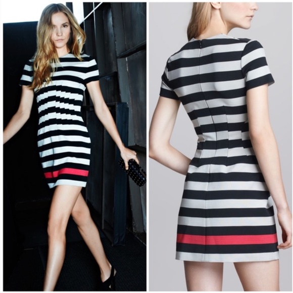 Diane Von Furstenberg Dresses & Skirts - Diane von Furstenberg Yazmine Striped Pleated Shift Dress size 4